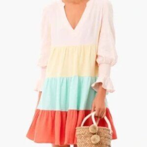 Pomander Place Long Sleeve Pink Multi Colored Mini Dress